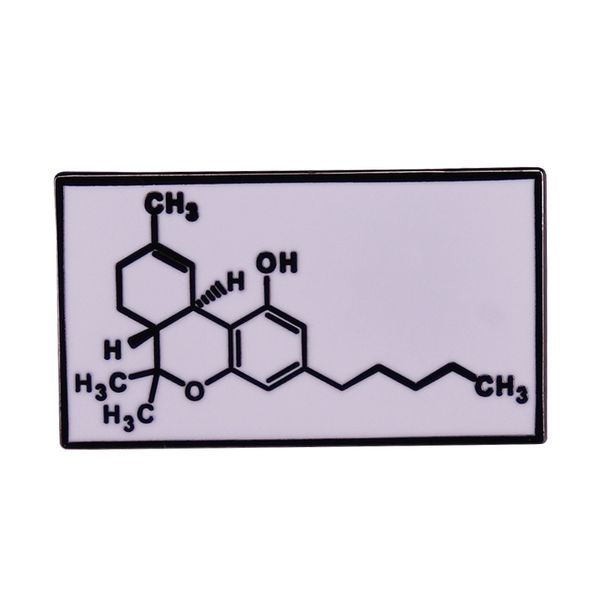 

magical marijuana thc molecule enamel pin brooch chemical biology badge chemistry nerd science decor, Blue