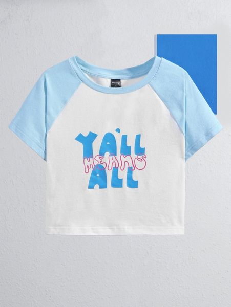 

x emily vidovich letter graphic contrast raglan sleeve tee b0es#, White