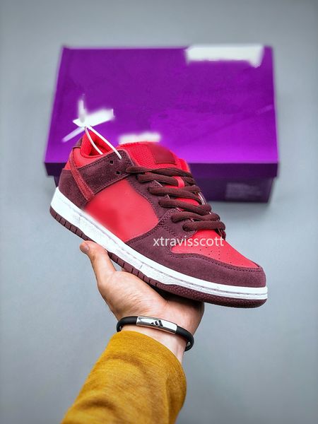 

mens shoes dunks low cherry rose suede basketball shoe sports sneakers real leather color dark rose pink size 36-47