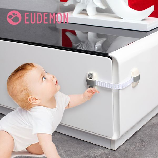 Eudemon 6pcs Dolap Kilit Buzdolabı Kilit Çekmeceleri Dolap Todder Çocuk Bebek Güvenliği Plastik Abs PE Tuvalet Buzdolabı Kilidi 220707