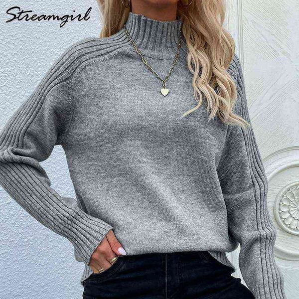 

winter warm turtleneck sweaters women white knitted pullovers loose solid elegant office swe t220824, White;black