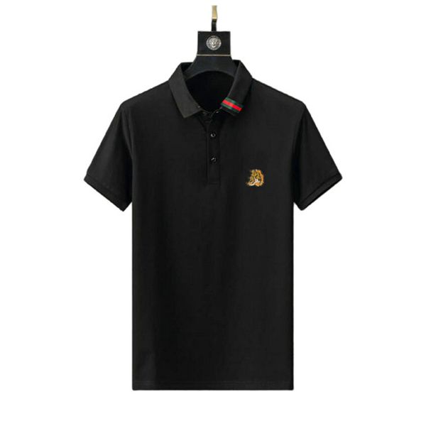 

designer polo stand collar button quick drying breathable chest letter pattern summer formal dress fashion casual 2, Black;brown