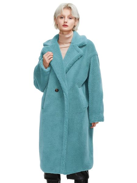 

ziai drop shoulder slant pocket teddy coat n8li#, Black