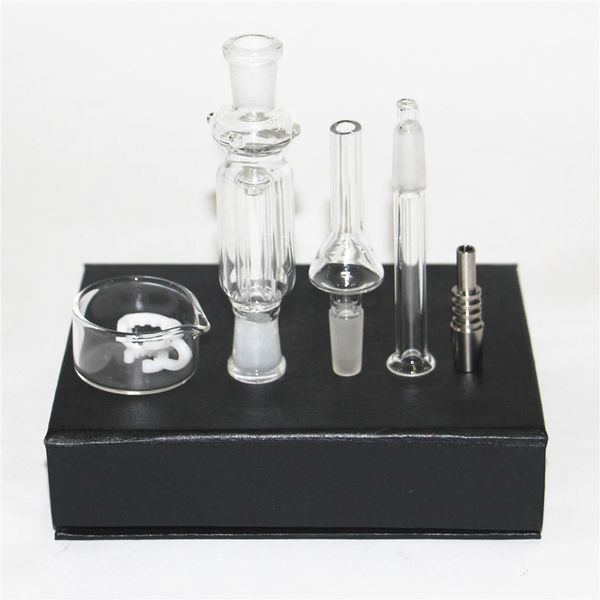 Shisha Nectar Bong Kit mit Titanspitze und Quarznagel Dabber Dish 10mm Glaspfeife Wasserpfeifen Mini Glasbongs