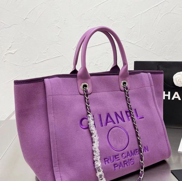 

fashion brand classic embroidered beach bags luxury ch women canvas evening handbags female big shopping handbag designer large capacity lad