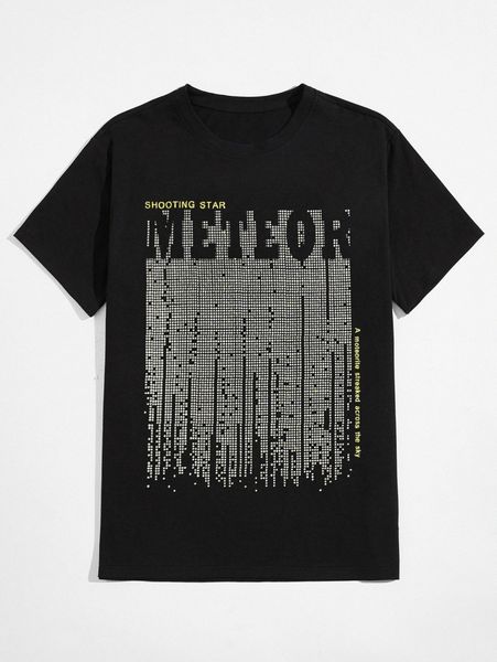 

romwe guys letter graphic tee 25vd#, White;black