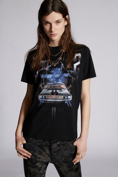 

d2 phantom turtle ss womens designer t shirt italian fashion tshirts summer t-shirt female 100% cott owv dsquareds dsq2s dsqs, White