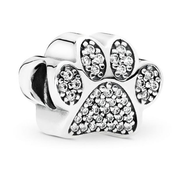 Ciondolo in argento sterling 925 Nuovo colore argento Piuma Corona Catena di sicurezza Gufo Amore Perlina Adatto Pandora Charms Bracciale Accessori gioielli fai da te