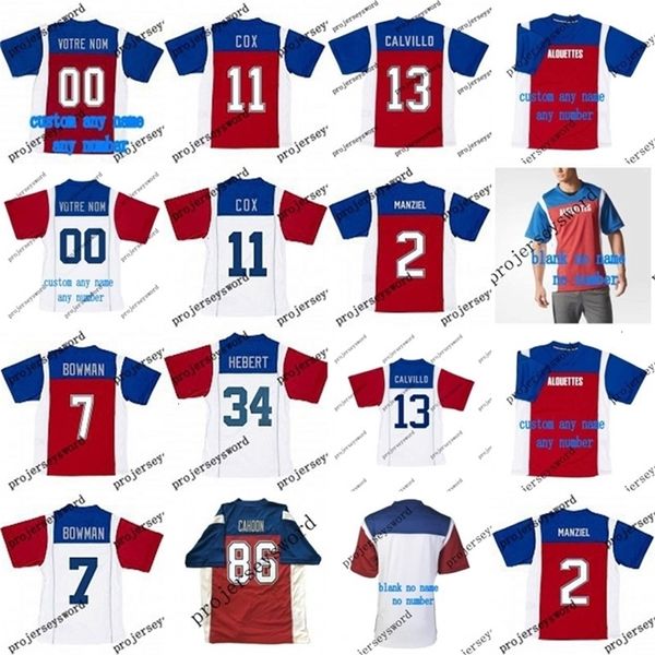 MMit88 2018 New Style Montreal Alouettes 2 Johnny Manziel 13 Anthony Calvillo 86 Ben Cahoon Maglie da calcio personalizzate da donna per uomo