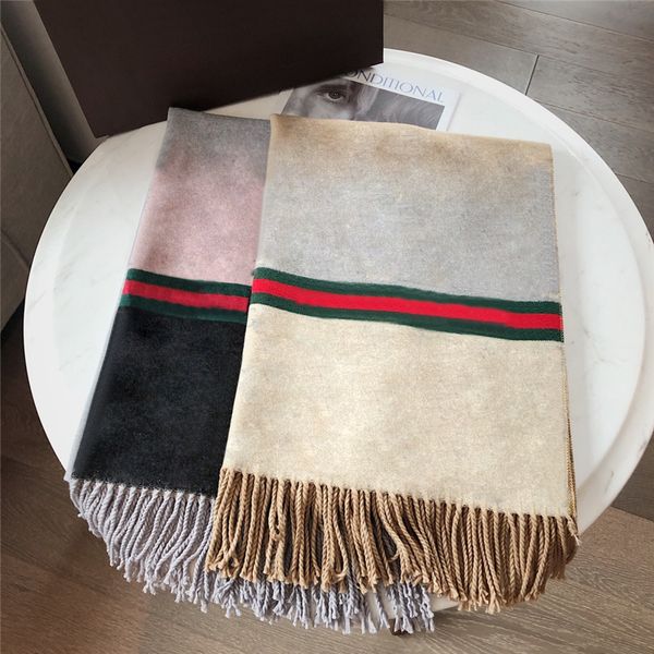 

2 colors classic women's scarf shawl double sided jacquard design scarves with gift box 71023d, Blue;gray
