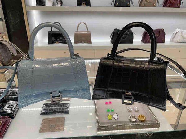 

designer balenciga handbag hourglass s crocodile single shoulder diagonal straddle portable bag women's crossbody
