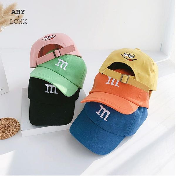 

autumn winter warm baseball cap childrens hat for lovely baby cotton breathable hats girl boy caps m letter embroidered, Yellow