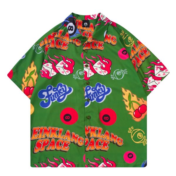 

men summer shirts hawaiian graphic printed shirt short sleeve hip hop tees beach, White;black