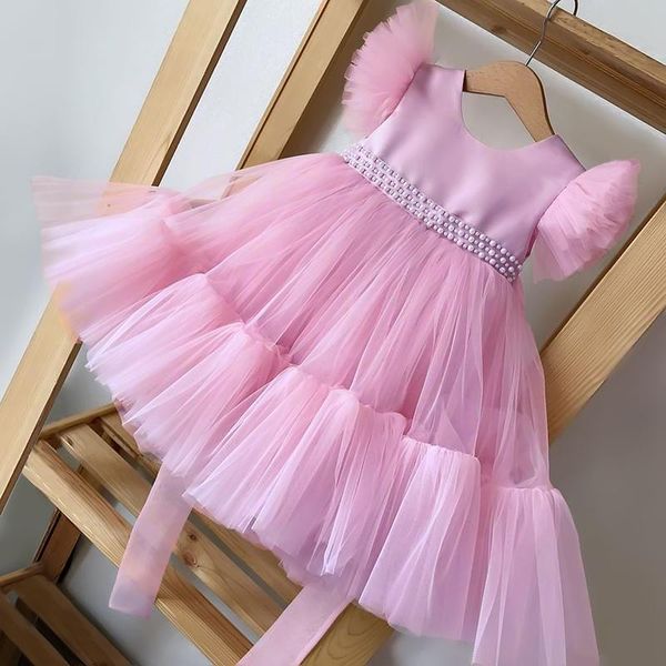 Vestidos de niña de flores para niñas para bodas fiesta niños princesa vestido con cuentas bebé niña elegante Navidad Halloween ropa de niña