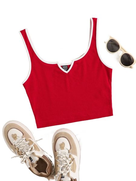 

notch neck ringer tank w6l7#, White