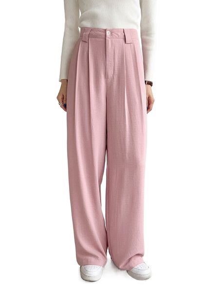 

dazy high waist plicated detail tailored pants c1sj#, White;black