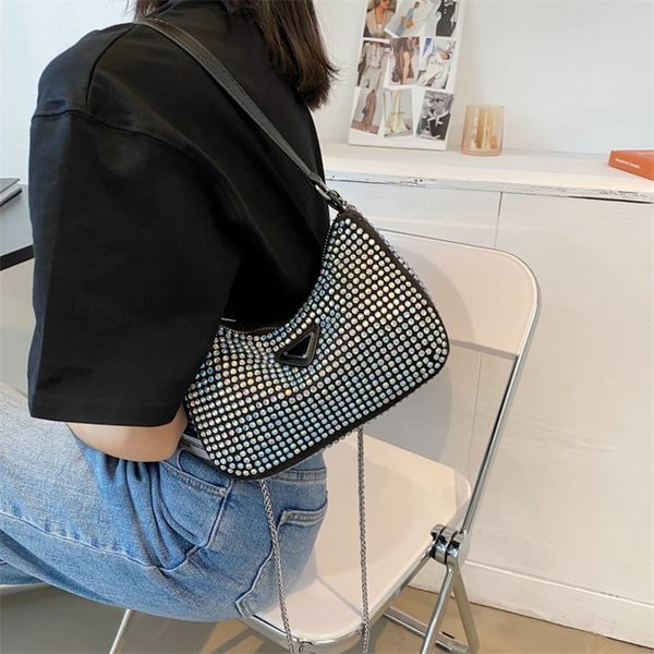 

42% off 2022 trendy s chain female summer new fashion single shoulder armpit drill net red messenger dumpling bag