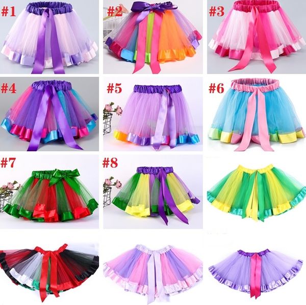 Abbigliamento per bambini Summer Children Tutu Girls Girls Rainbow Skirt Dance Gonna per bambini Princess Skirtzc1160