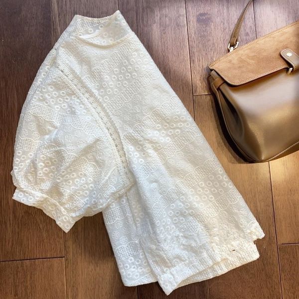 

women's t-shirt designer [wow] burst design heavy industry embroidery fresh foreign style short sleeved shirt knock fairy 887s, White