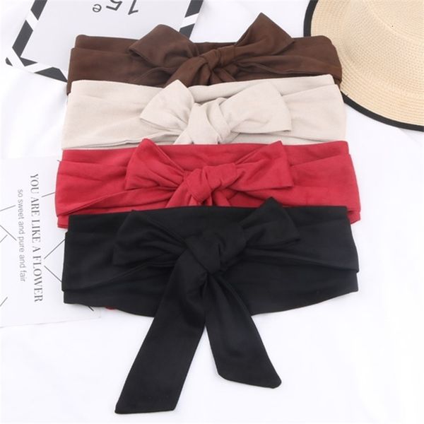 

belts deer veet bandage cloth waist cover with skirt and shirt, versatile korean band decoration, wide belt for external wear vg8f, Black;brown