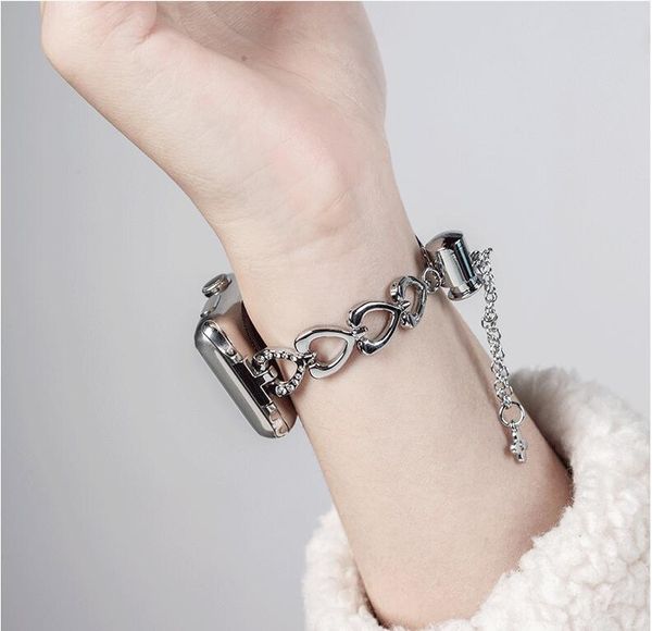

luxury stainless steel metal straps for apple watch iwatch series 3 4 5 6 7 band 38mm 40mm 42mm 44mm 41mm 45mm wristband diamond bracelet