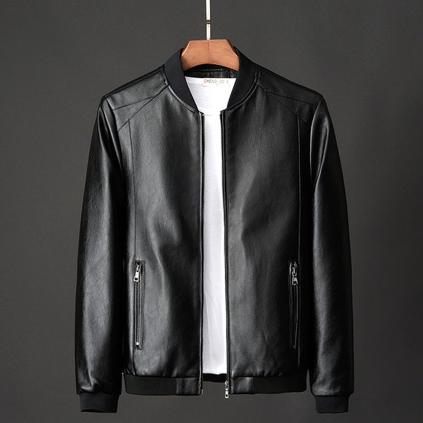 

men's real leather jacket men motorcycle winter coat men warm genuine leather jackets large size suede casaco 200922, Black