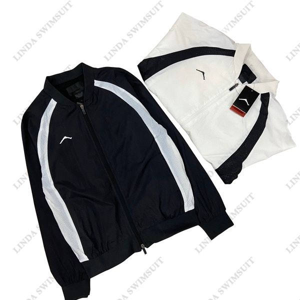 

mens designer jacket couples style white black color splicing embroidery reflective logo casual sport tracksuits quick dry fabric loose stre, Black;brown