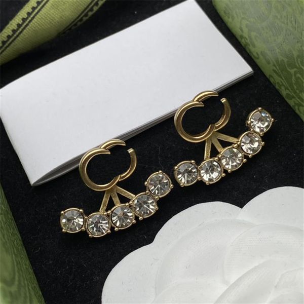 

women designer double letter pendant stud luxury brand womens earring designers earrings studs pearl earrings fashion263j, Golden