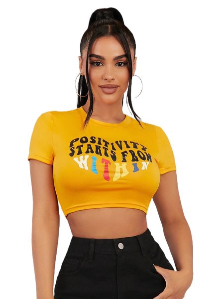 

sxy letter graphic crop tee 93fq#, White