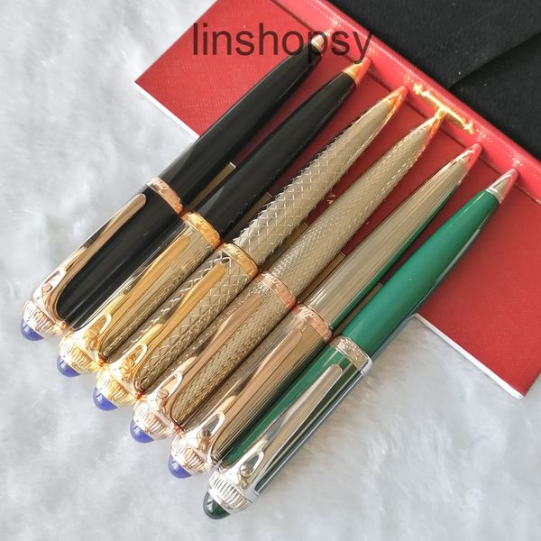 

france roadster series luxury ballpoint pen silver metal grid stationery office school supplies writing smooth+gift box, Blue;orange