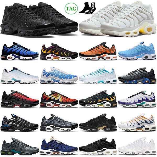 

plus tn running shoes mens trainers triple black hyper jade university blue oreo wild prints sky psychic grape tns men women outdoor sports