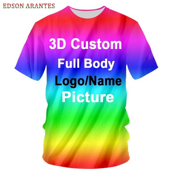 Benutzerdefinierte T-Shirts Entwerfen Sie Ihre eigene Marke T-Shirt mit individuellem Text Unisex Personalisiertes Bild Benutzerdefiniertes T-Shirt mit 3D-Druck Plus Größe S-7XL 220619