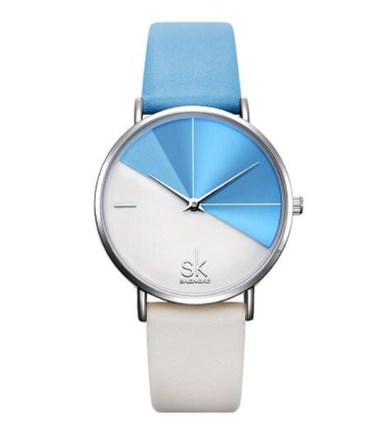 

new fortune men women's watch frosted leather strap alloy rhinestone quartz watch color contrast, Slivery;brown