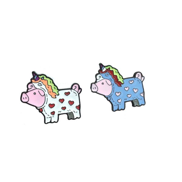 Broches de animais de porco de desenho animado fofos pino para mulheres crianças fahion jóias camisa casaco de vestido de jeans decoração de pin de esmalte de metal