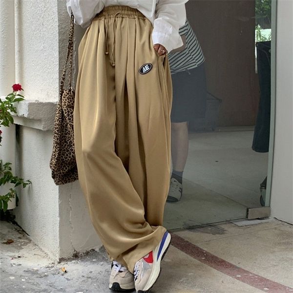 

houzhou baggy khaki pant vintage oversized harajuku high waist palazzo trousers casual loose wide leg female korean 220325, Black;white