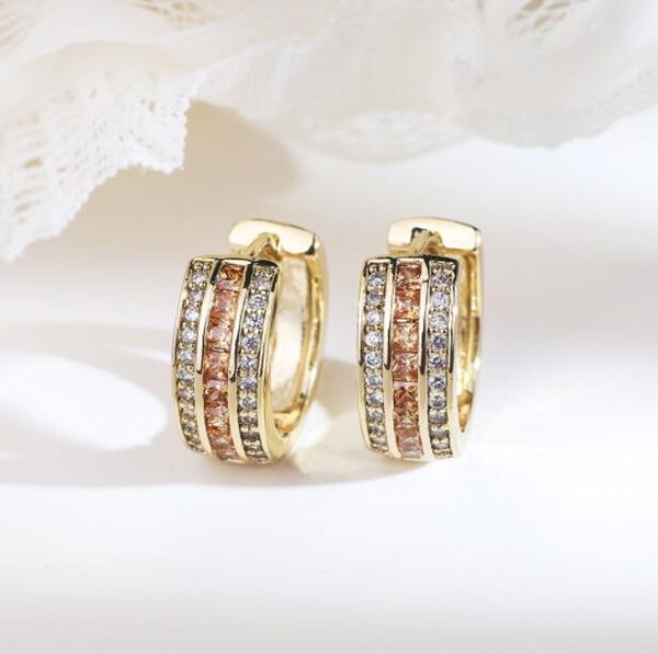 

14k gold plated diamond hoop women's 18.5mm earrings 7mm, Golden;silver