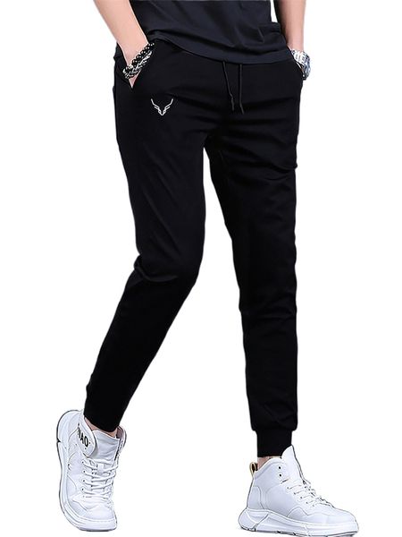 

men graphic print slant pocket pants p8a2#, Black