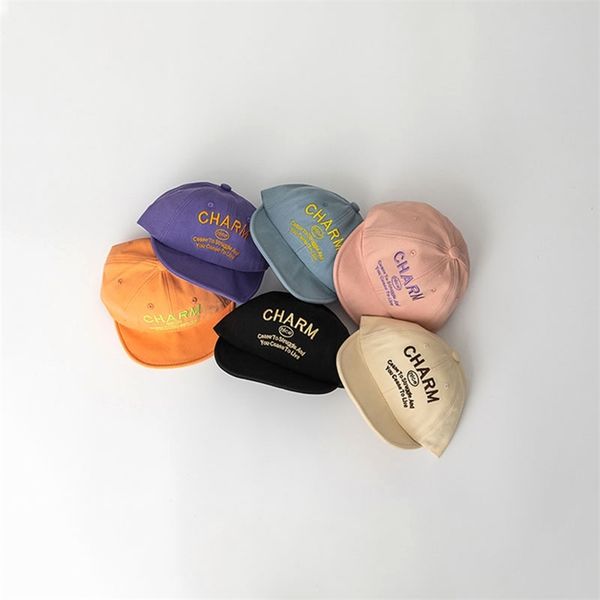 

puncak lembut anakanak baseball katun bayi musim panas korea motif huruf mode surya anak lakilaki perempuan gorras 220611, Yellow
