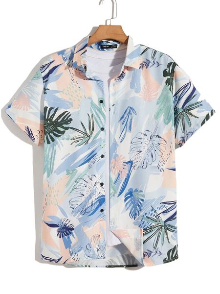 

men tropical print shirt z2nh#, White;black
