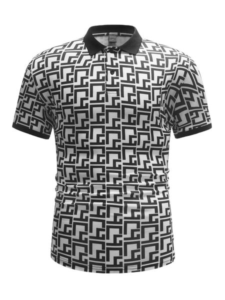 

men allover print polo shirt p6wu#, White;black