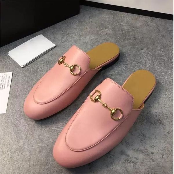 

designer slippers women man leather loafers princetown fashion classical round tod low heeled spring fall slip-on casual shoe luxury, Black