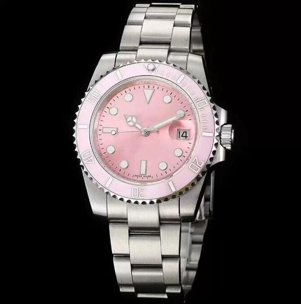 

master design automatic mechanical watches 2022 ceramic pink large window calendar folding buckle sapphire glass star business handbag wrist, Slivery;brown