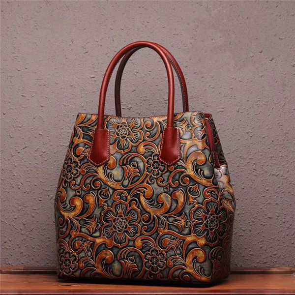 

other apparel custom logo private label genuine itaian leather handbags wholesale women's handbag handmade leather carving bag female, Black;white