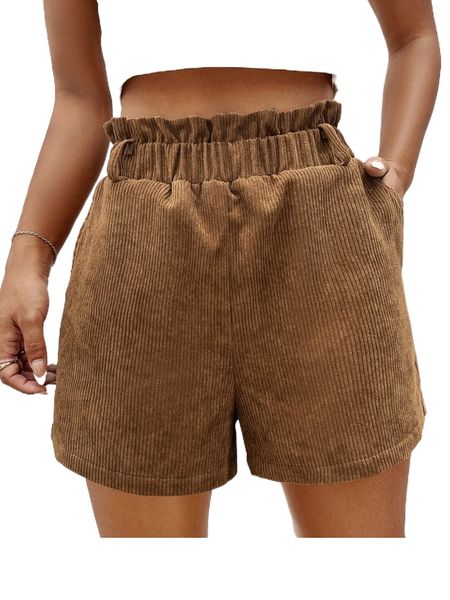 

paperbag waist solid shorts j1la#, White;black