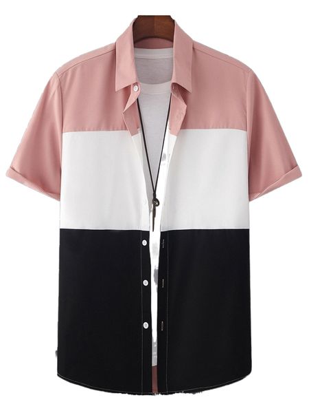 

men colorblock shirt without tee g1gw#, White;black