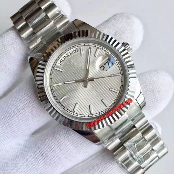 

16 styles watches 228239 41mm day-date a2813 automatic mens watch sapphire mirror silver drey dial stainless steel bracelet gents wristwatch, Slivery;brown