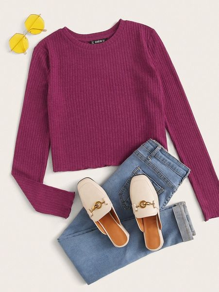 

lettuce edge crop tee 59ei#, White