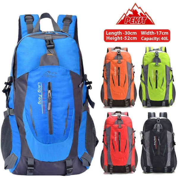 

40l traveling backpack outdoor sports bag waterproof climbing backpack camping hiking backpack women trekking bag for men t220801