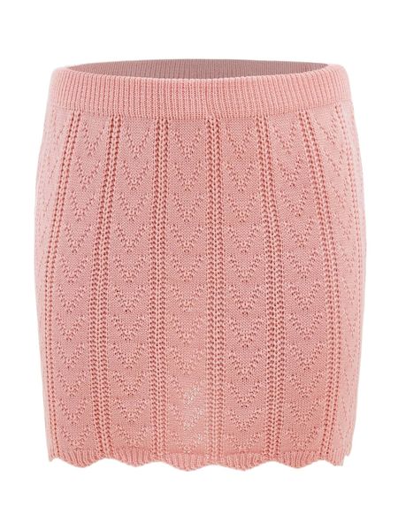 

plus solid pointelle knit skirt u6vh#, Black