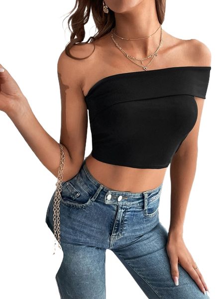 

asymmetrical neck crop i8bb#, White